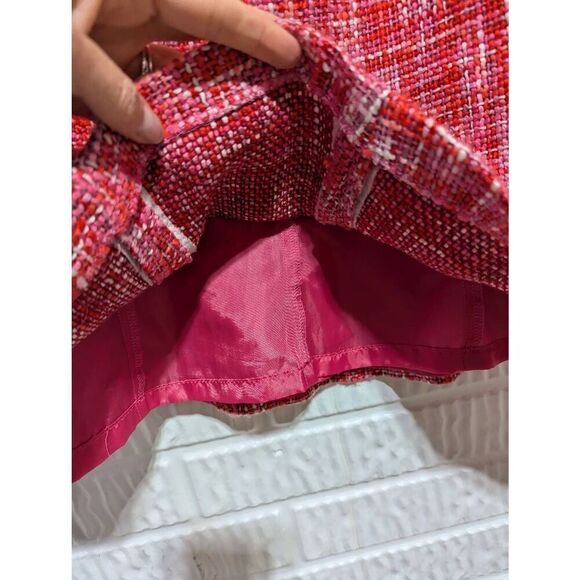Kasper Women's Variegated Pink Acrylic Tweed Fit Flare Skirt Size 2P - Picture 5 of 8